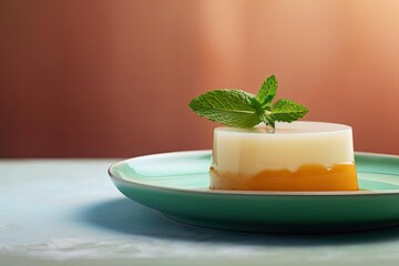 Classic Flan, Displaying Caramel and Beige Hues, a Silky-Smooth Latin Dessert, created with Generative AI technology