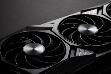 Poster - Video graphics card coolers. Gpu background close up