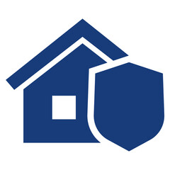 Poster - House and shield icon on white