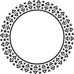 Fototapete - Abstract circle frame. Line art black frame.