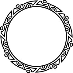 Fototapete - Abstract circle frame. Line art black frame.
