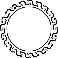 Fototapete - Abstract circle frame. Line art black frame.