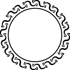 Fototapete - Abstract circle frame. Line art black frame.