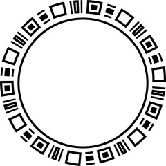 Fototapete - Abstract circle frame. Line art black frame.