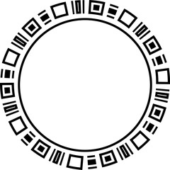 Fototapete - Abstract circle frame. Line art black frame.