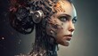 Künstliche Intelligenz, abstraktion eines Gesichts (Generative AI)