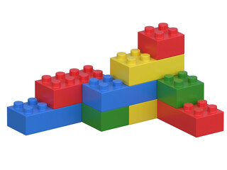 Poster - Colorful building blocks 3d rendering