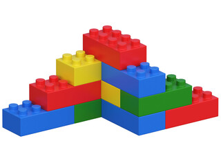 Colorful building blocks 3d rendering
