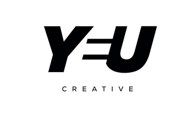 YEU letters negative space logo design. creative typography monogram vector	