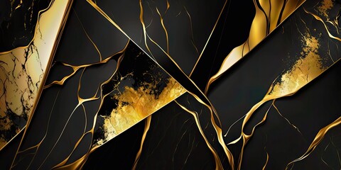 abstract luxury background of alcohol ink luxury gold texture, Generative AI