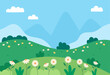 © iftitart - Flat design of natural spring landscape background vector illustration