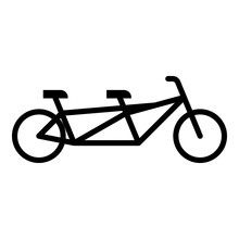 Tandem Bicycle Bike Icon Black Color Vector Illustration Image Flat Style