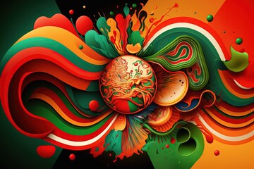 Wall Mural - May 5th Cinco De Mayo Celebration abstract Mexican Holiday Backgroundillustration generative ai