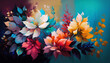 © MxCaptures - Beautiful wallpapers of colorful flowers painted at oil - Generative Ai
