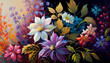 © MxCaptures - Beautiful wallpapers of colorful flowers painted at oil - Generative Ai