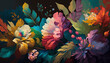 © MxCaptures - Beautiful wallpapers of colorful flowers painted at oil - Generative Ai