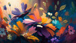 © MxCaptures - Beautiful wallpapers of colorful flowers painted at oil - Generative Ai