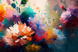 © MxCaptures - A Canvas of multicolor Flowers in oil painting - Generative Ai