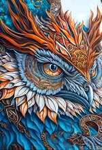  Close Up Of A Majestic Teal Screech Owl Art Nou