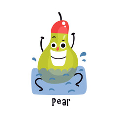 Canvas Print - Cartoon Pear Sport