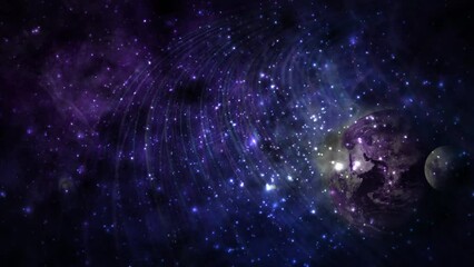 Wall Mural - Abstract space galaxy with stars and constellations futuristic with glow effect, abstract background.