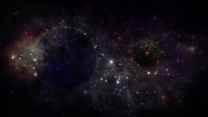 Wall Mural - Abstract space galaxy with stars and constellations futuristic with glow effect, abstract background.