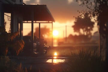 Wall Mural - sunset created using ai generative technology