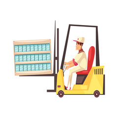 Poster - Worker On Forklift