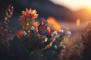Wall Mural - summer landscape created using ai generative technology