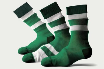 Wall Mural - green socks on white background set of socks, created with generative ai