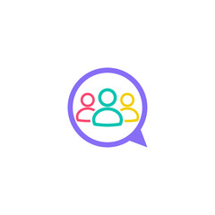 Poster - People family together human unity chat bubble logo icon isolated on white background