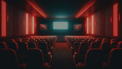 Wall Mural - Movie theater interior, Generative Ai