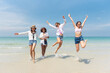 © Platoo Studio - Group of teenage friends having fun on the beach summer, Lifestyles on weekend and vacation, Travel concept.