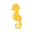 Cartoon seahorse in flat style. Seahorse vector illustration isolated on white background
