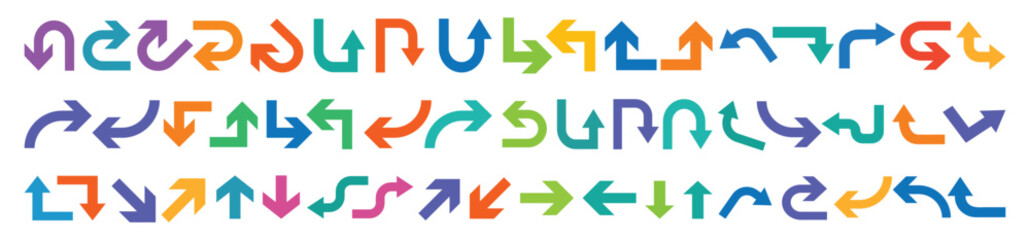 way direction arrow sign. way sign. colorfull infographic arrow elements design with arrow shape. ro