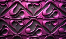  A Very Pretty Pink Wallpaper With A Lot Of Hearts On It's Side And A Black Background With A Pink Heart On It.  Generative Ai