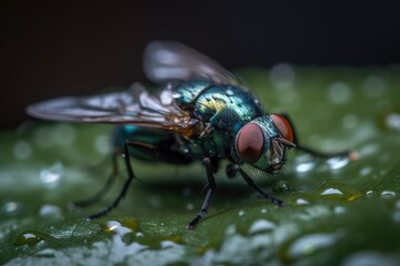 Fly macro photography. Generative AI