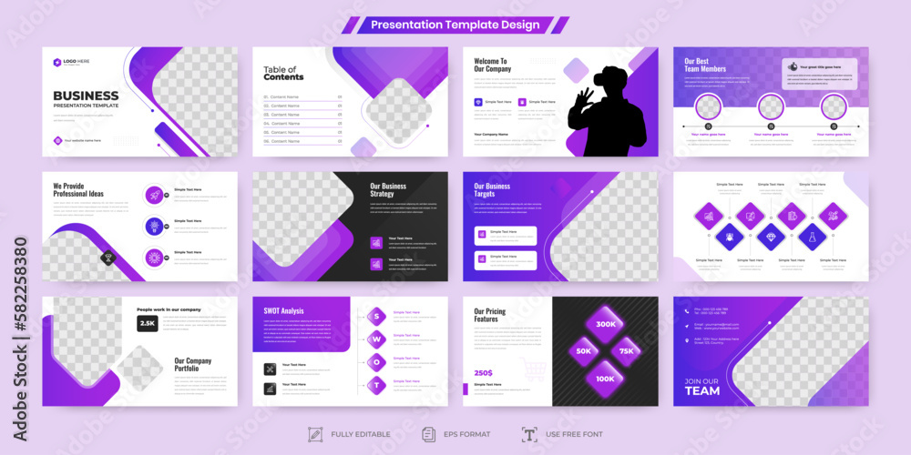 Powerpoint slides business presentation template design Stock Vector Powerpoint slides business presentation template design Stock Vector