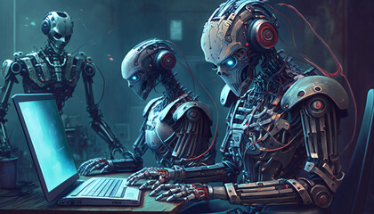 Poster - Digital age has brought us to the dawn of a new era of automation and machine learning, where robots and cyborgs reign supreme. Generative AI