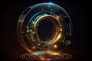 Poster - abstract 3d futuristic object. Generative AI