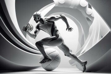 Poster - A Man Is Running With A Soccer Ball In His Hand Sports Bar Sports Photography Sports Coaching 