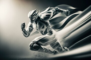 Poster - a man in a white and black suit running sports bar sports photography action photography