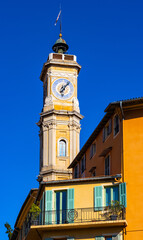 Tour Saint Francois, Saint Francis Clock Tower in Vieille Ville historic old town district of Nice on French Riviera in France