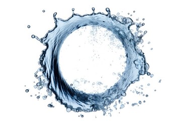Wall Mural - Isolated water circle on a white backdrop. Generative AI