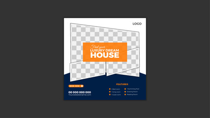 Wall Mural - Real estate home Corporate luxury house social media post vector design template