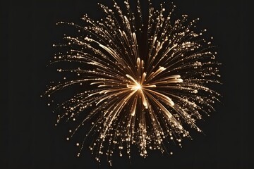 Wall Mural - Sparkling Celebration: Glistering Gold Fireworks Illuminating the Night Sky - Perfect for Holiday or New Year's Eve. 