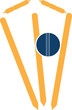Cricket wickets and ball logo. Wicket and bails logo. Cricket championship logo. Cricket logo