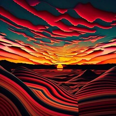 Wall Mural - sunset on the beach abstraction