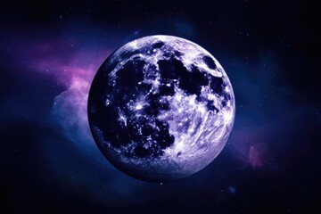 Wall Mural - moon and starry night sky in space. generative ai