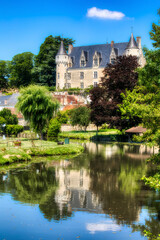 Canvas Print - Montresor Castle upon River Indrois, Loire, France